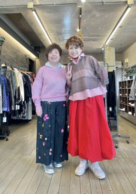 「トリトラ」コーディネート提案会①赤とピンクのコントラスト