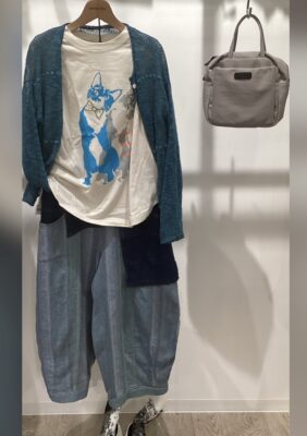 「LECTエムニ」夏のカーディガン＋Tシャツ